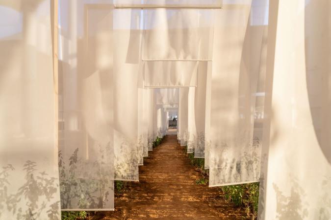 أحد أعمال الفنانة فاطمة عبد الهادي - بينالي الفنون الإسلامية جدة